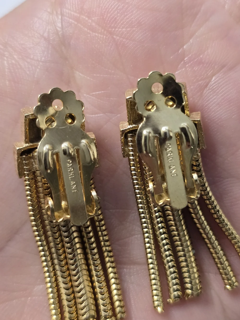 Vintage Park Lane  Statement Gold Plated Dangle, Clip-on